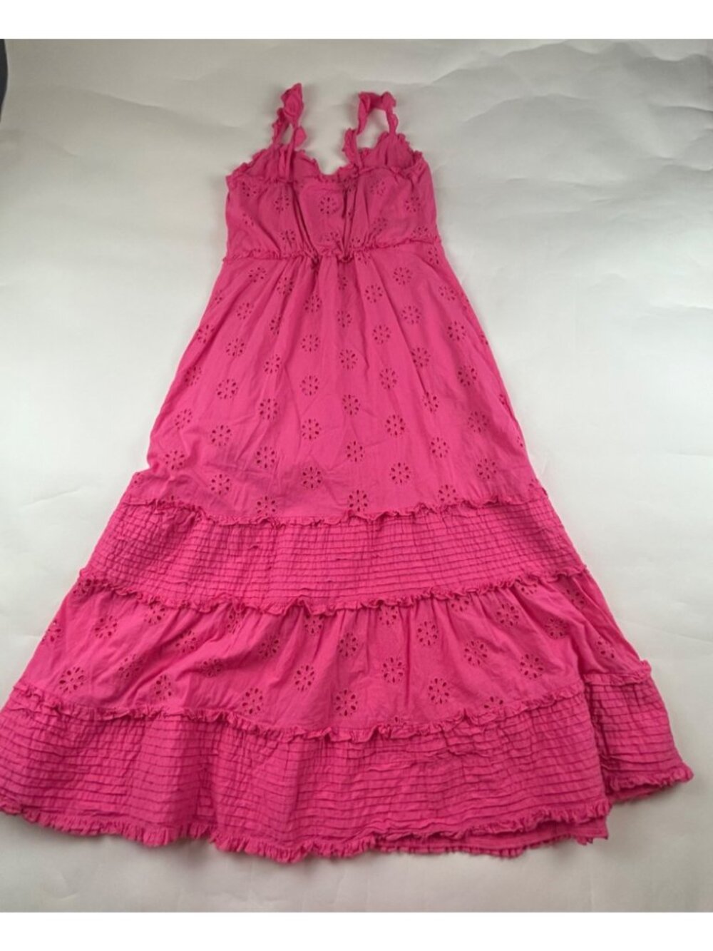 GAP Pink Cotton Eyelet Midi Dress M - Picture 6 of 7